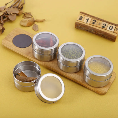 Kitchen Condiment Magnetic Jars
