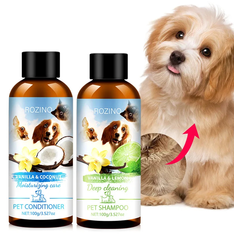 Natural Pet Bath Shampoo Conditioner Set