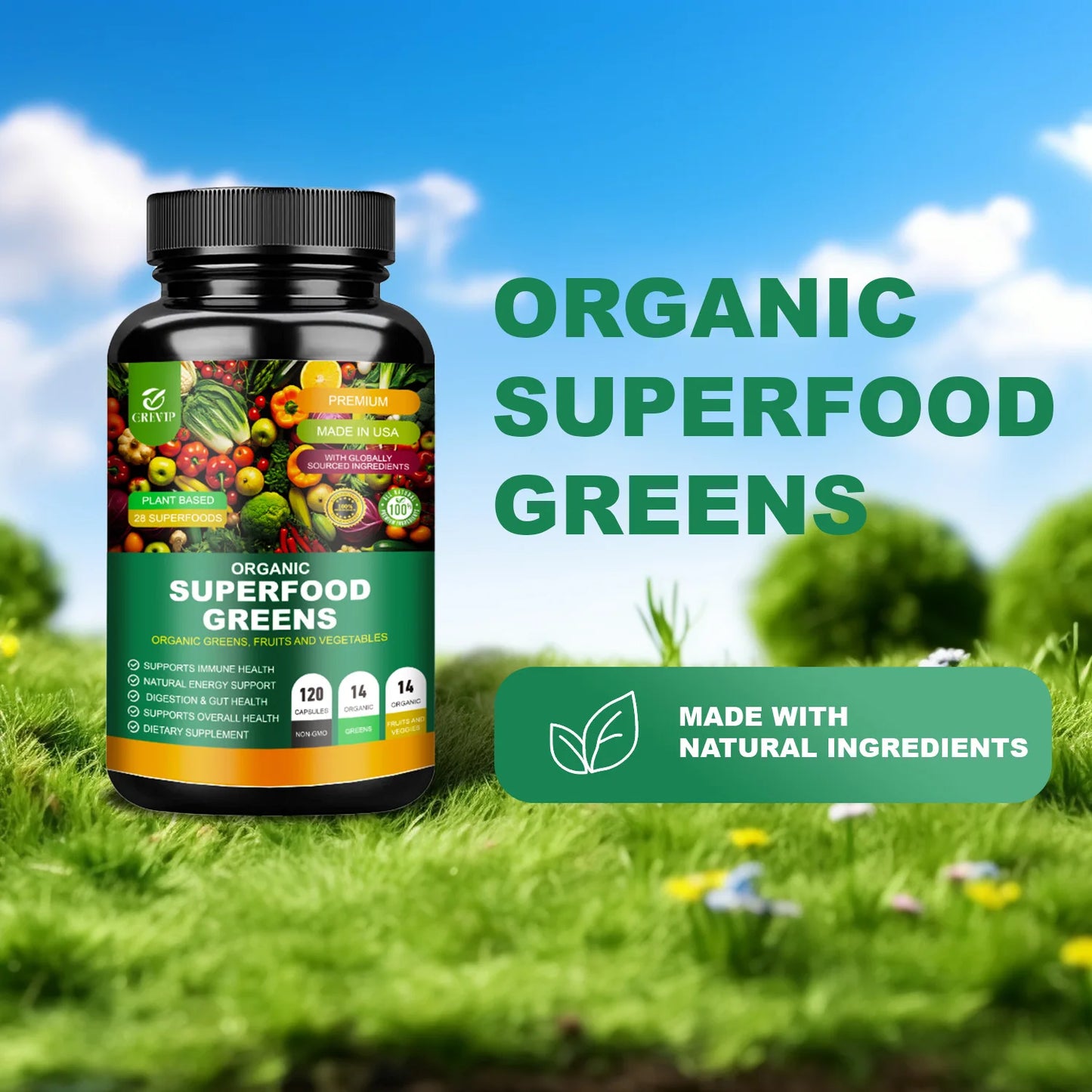 Organic Super Greens Health Supplement