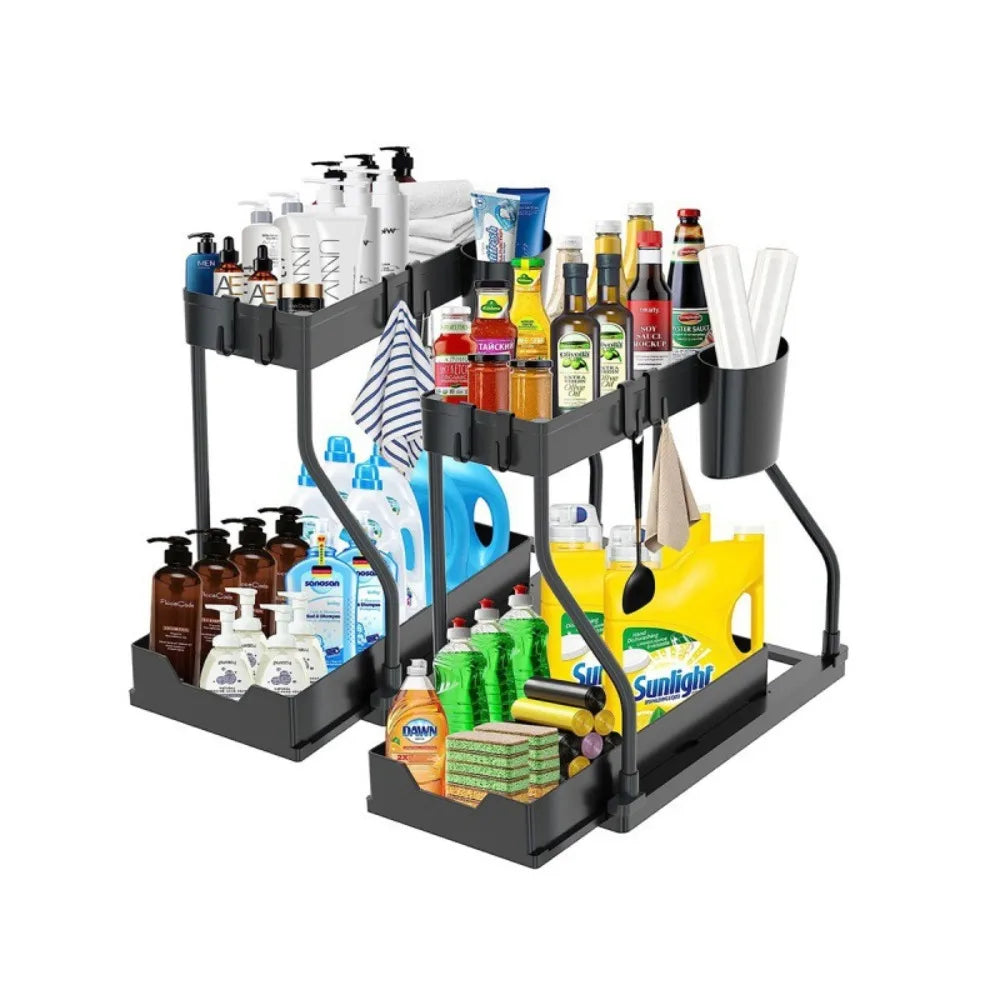 R Shaped Double-Layer Kitchen Storage Rack