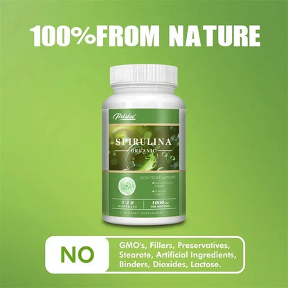 Organic Spirulina Capsules for Eye & Heart Health