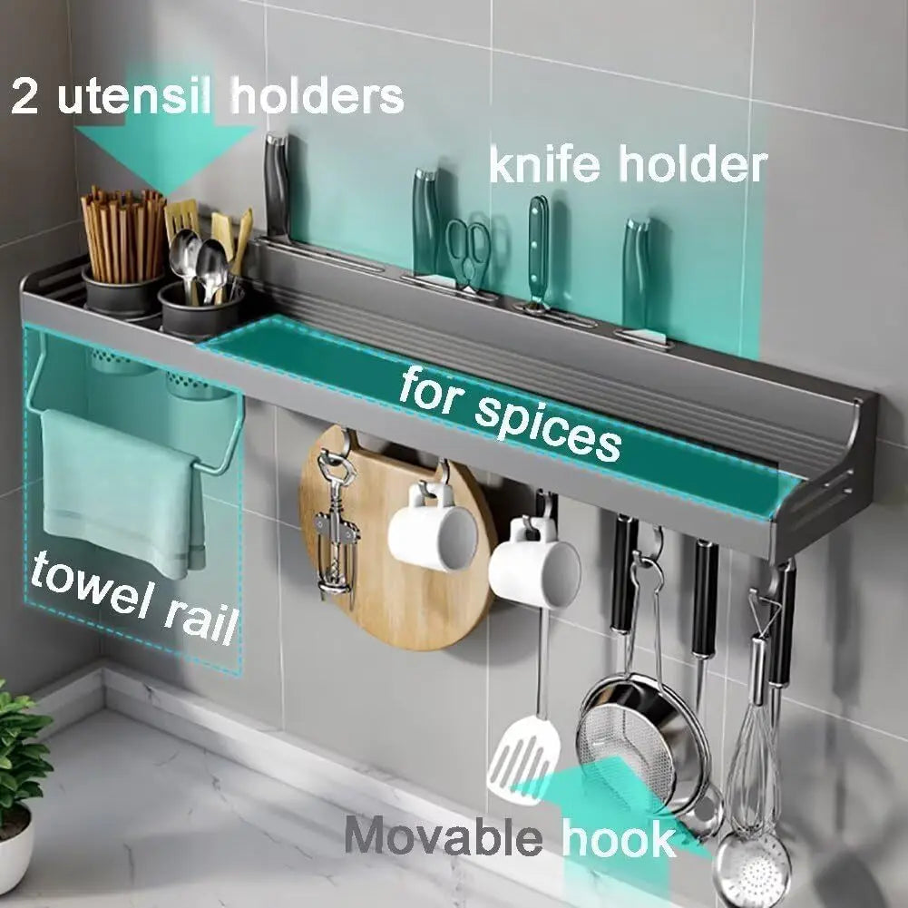 Wall Mounted Kitchen Spice Rack Organizer