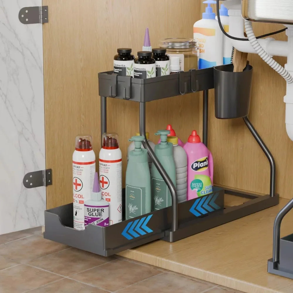 R Shaped Double-Layer Kitchen Storage Rack