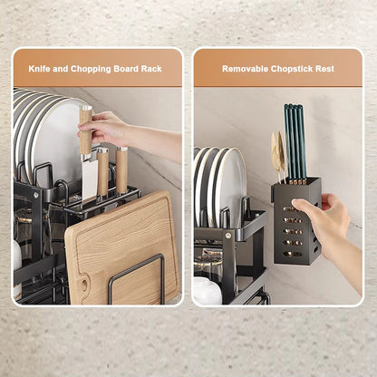 Dish Drying Rack with Drainboard