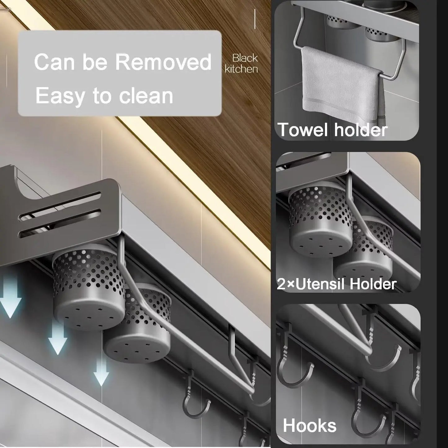 Wall Mounted Kitchen Spice Rack Organizer