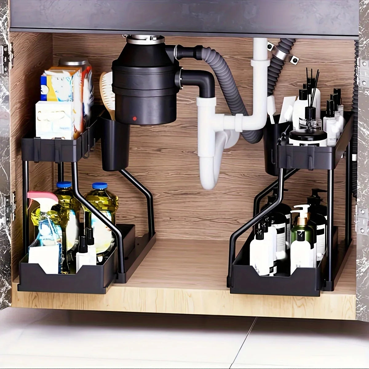 2 Tier Under Sink Storage Organizer