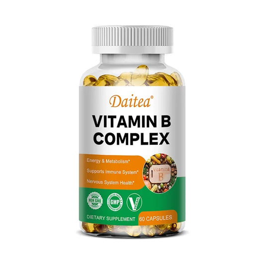 Organic Vitamin B Complex Supplement Capsules