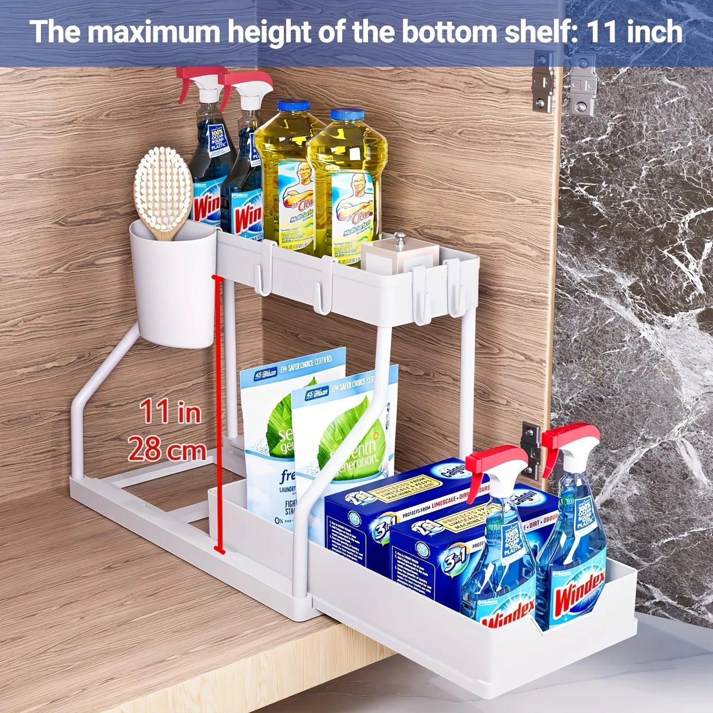 2 Tier Under Sink Storage Organizer