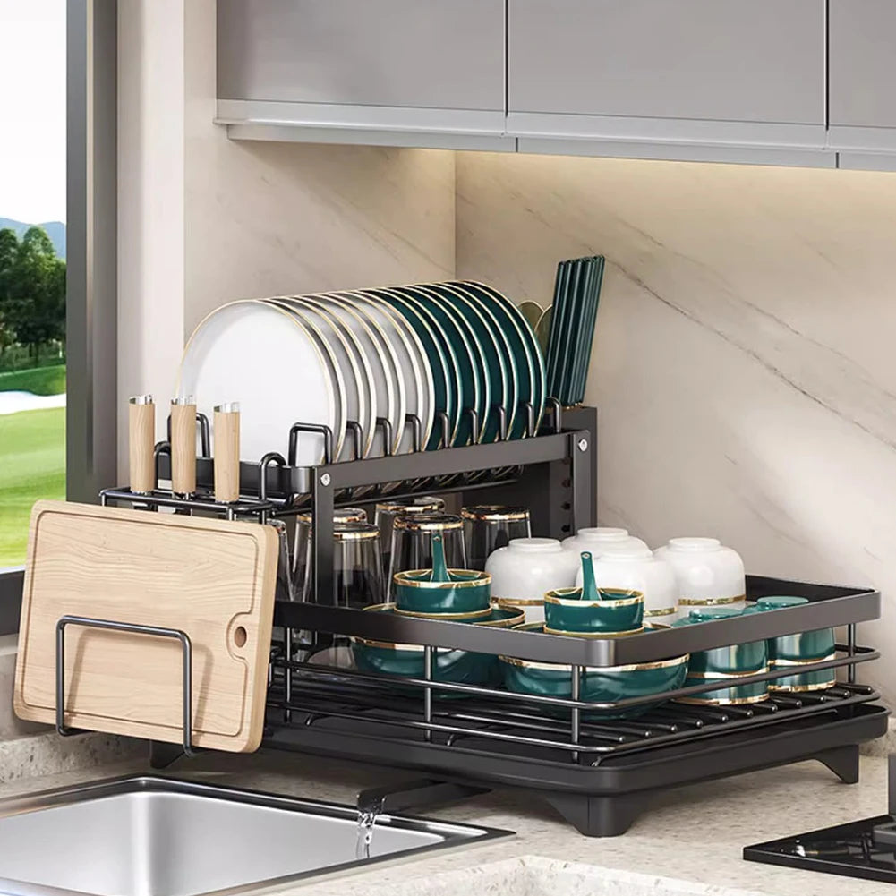 Dish Drying Rack with Drainboard