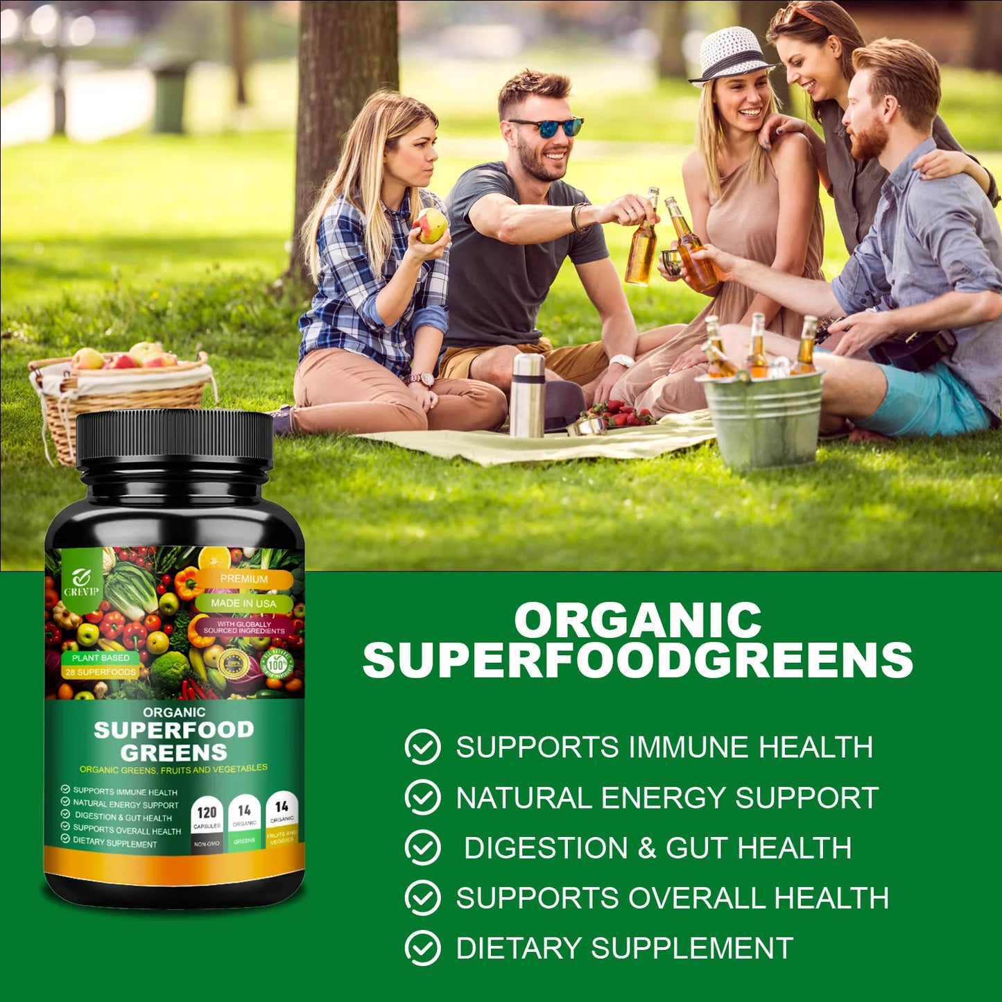 Organic Super Greens Health Supplement
