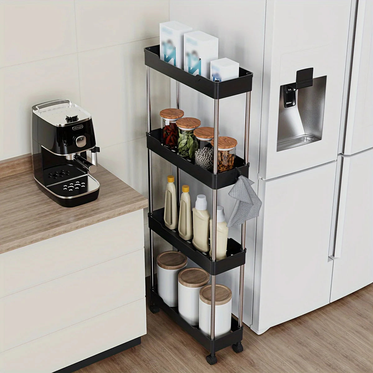 Slim Rolling Storage Rack Organizer