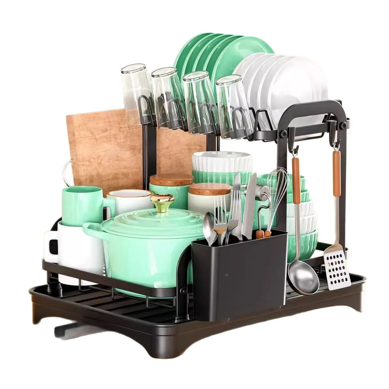 Multifunctional Double Layer Tableware Drain Rack