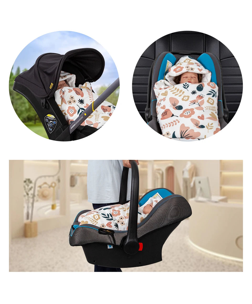 Newborn Baby Blanket with Windproof Hood