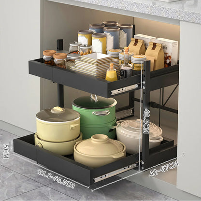 2 Tier Under Sink Sliding Organizer
