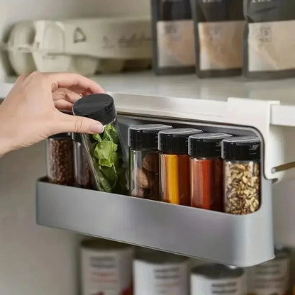 Adjustable Plastic Seasoning Bottle Organizer Rack