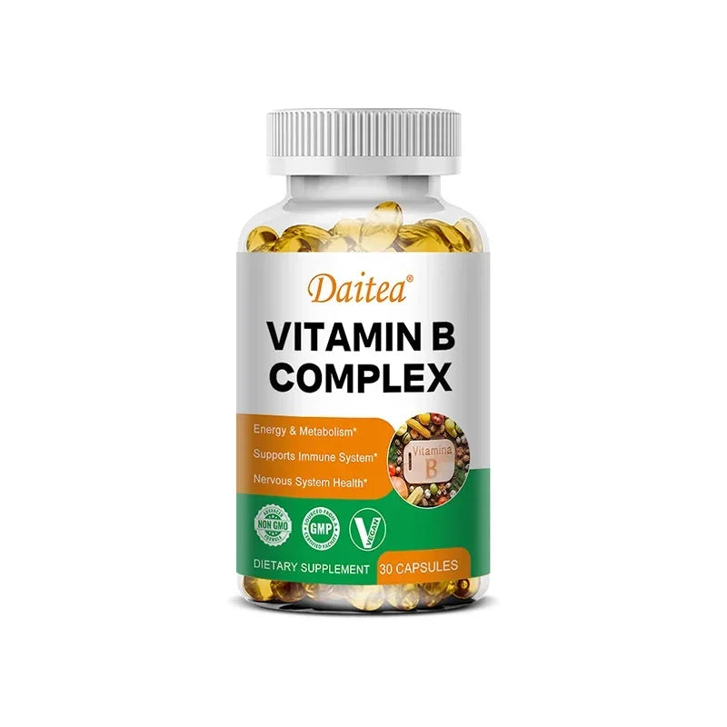 Organic Vitamin B Complex Supplement Capsules