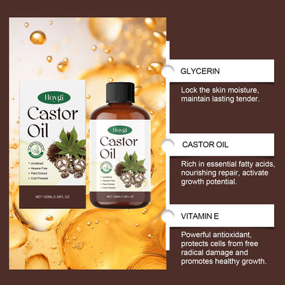 Organic Castor Oil for Hair and Eyelashes Nourishing Care