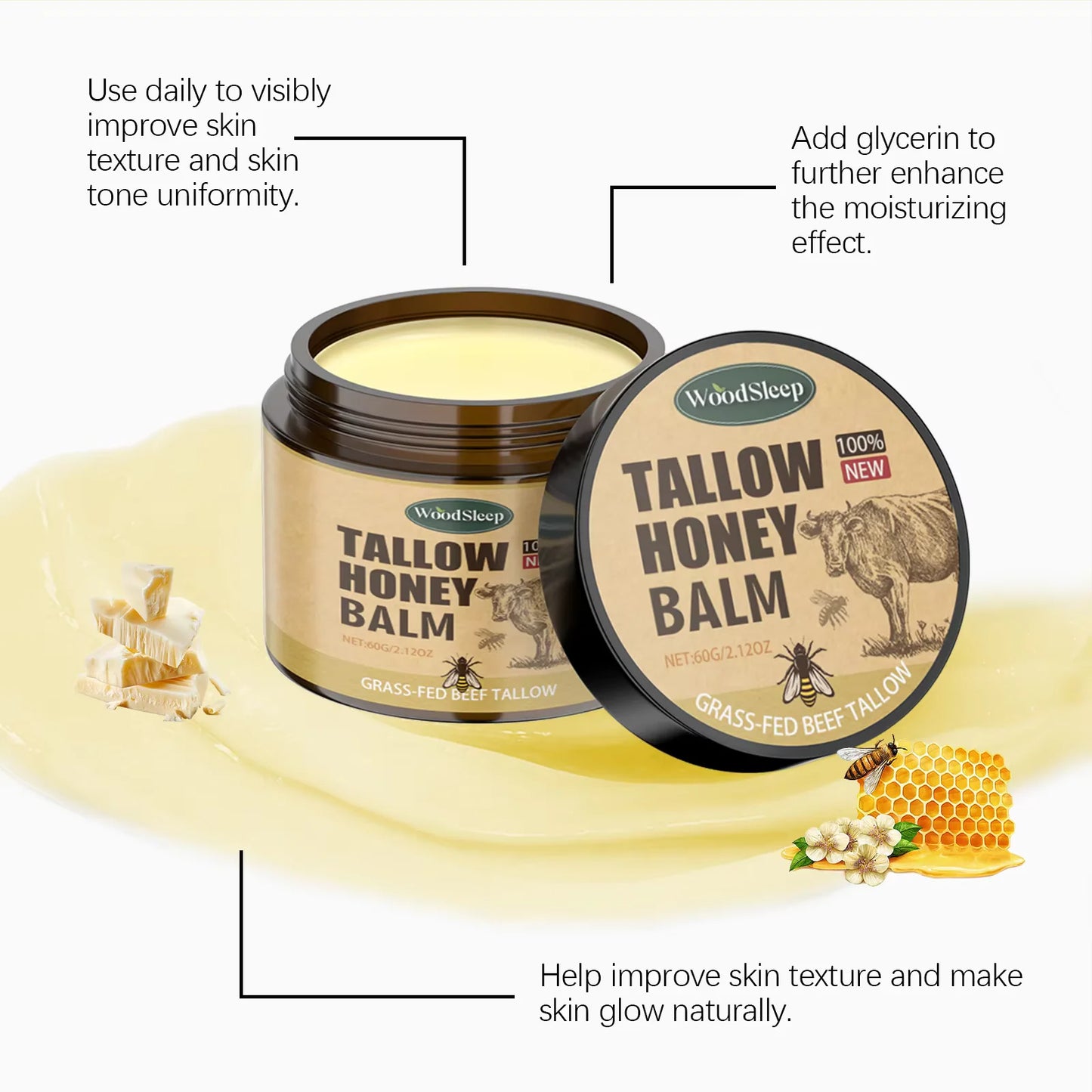 Organic Whipped Tallow and Honey Moisturizer