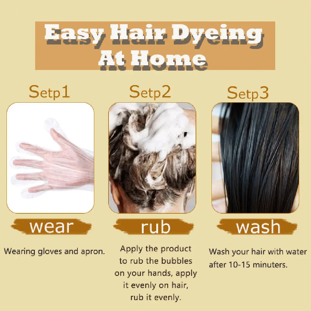Natural Herbal Hair Color Shampoo for Gray Hair Nourishing Care