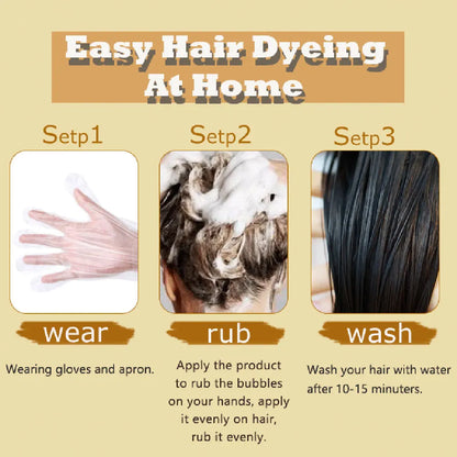Natural Herbal Hair Color Shampoo for Gray Hair Nourishing Care