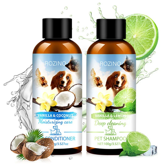 Natural Pet Bath Shampoo Conditioner Set