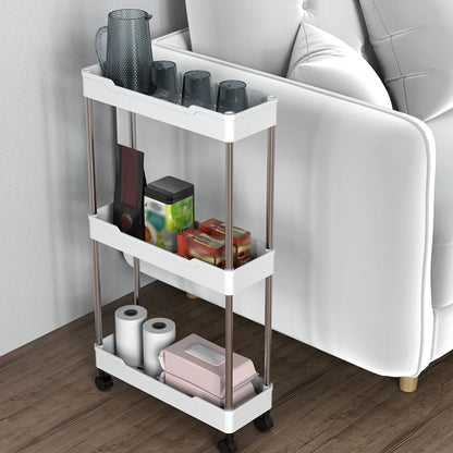 Slim Rolling Storage Rack Organizer