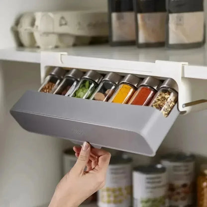 Adjustable Plastic Seasoning Bottle Organizer Rack