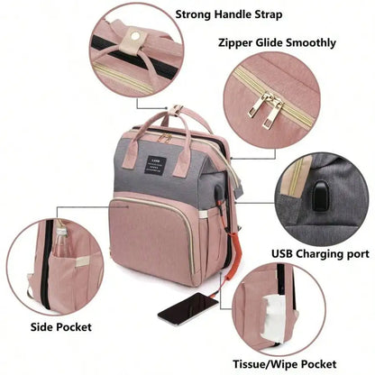 Baby Diaper Bag with Crib