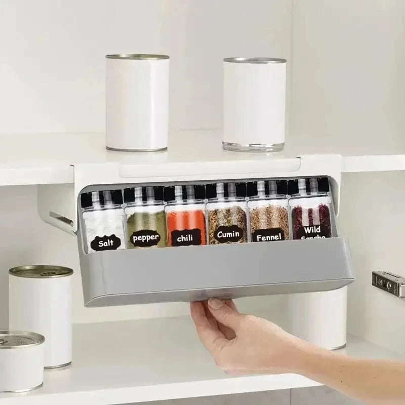 Adjustable Plastic Seasoning Bottle Organizer Rack