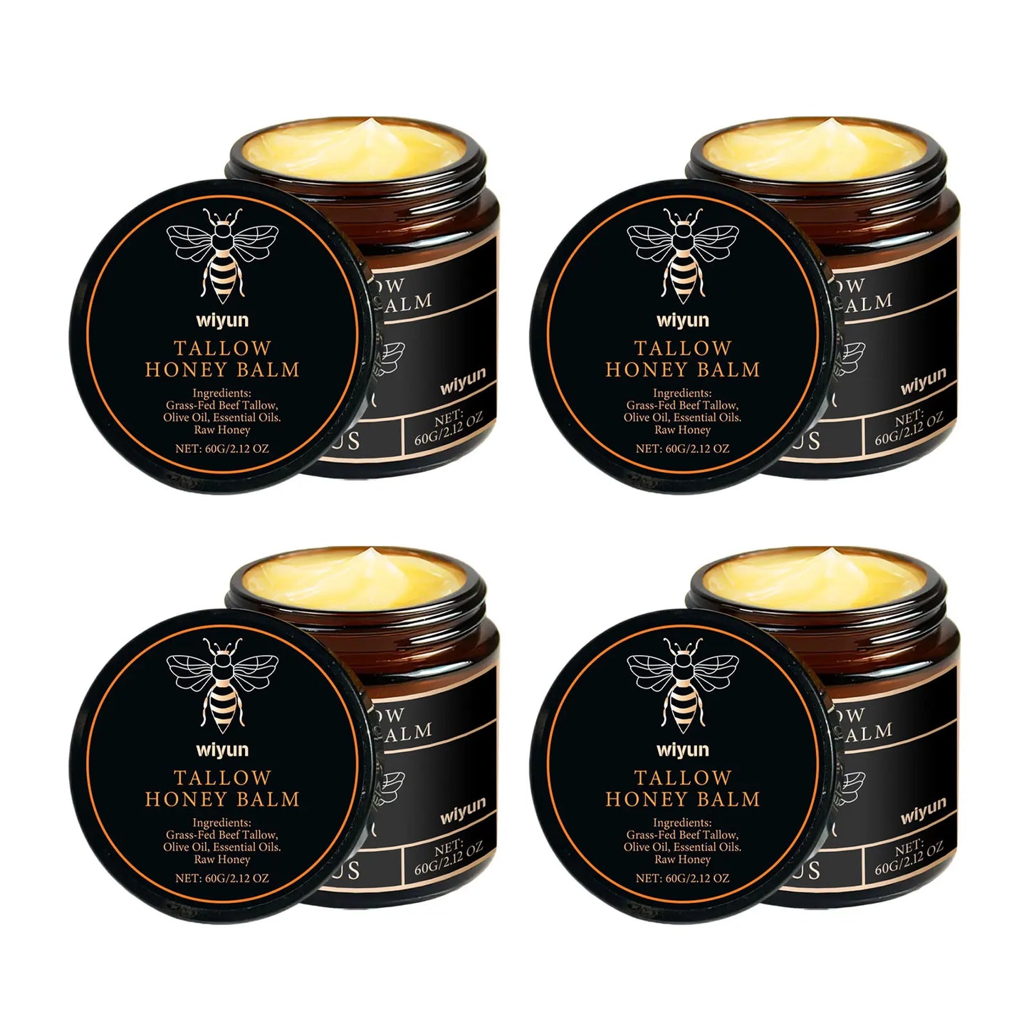 Organic Beef Tallow Balm with Raw Honey for Moisturizing
